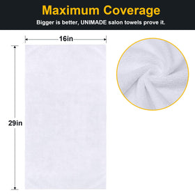 UNIMADE Salon Towels 2 Pack black microfiber towels folded