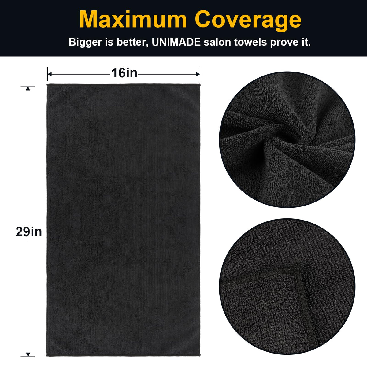 UNIMADE Salon Towels 2 Pack showing soft texture and size