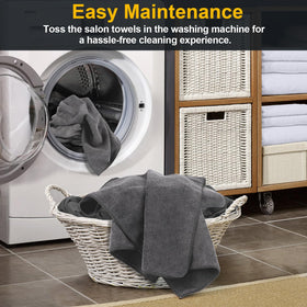 UNIMADE Salon Towels 24 Pack towels on gym bench
