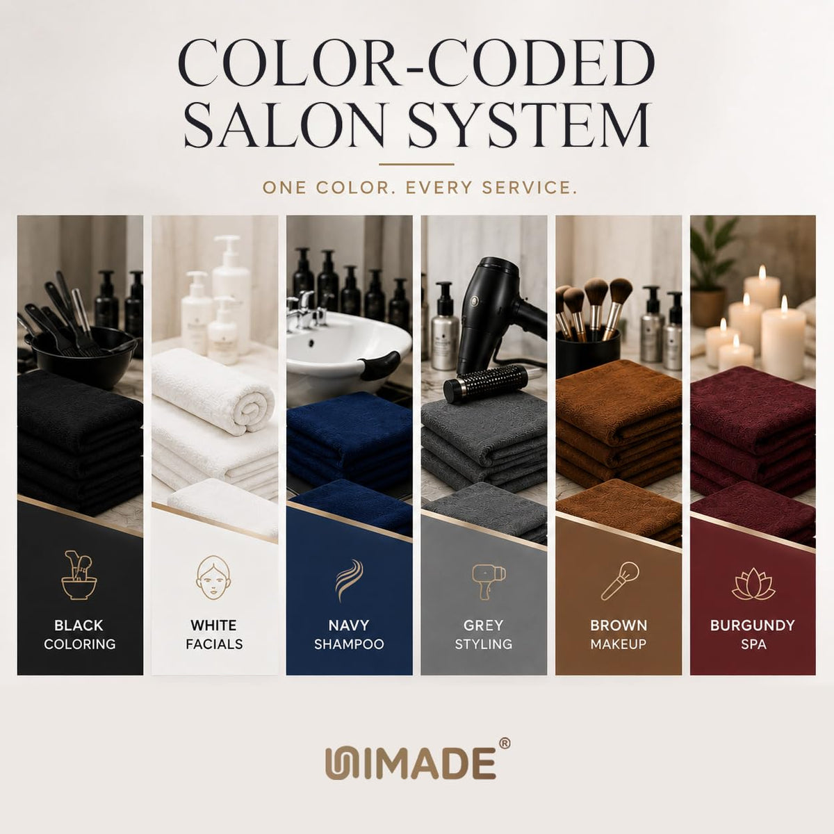 UNIMADE Salon Towels burgundy for spa