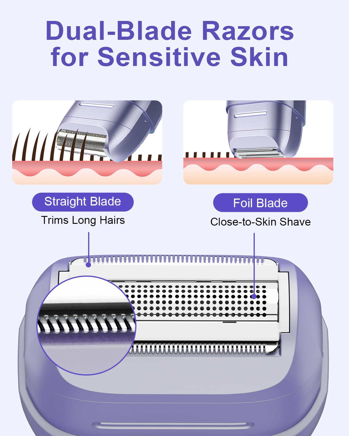 unimiko Electric Shaver for Women, showing detachable head