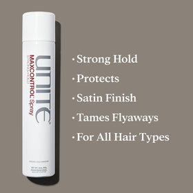 UNITE Hair MAXCONTROL Hairspray bottle side view