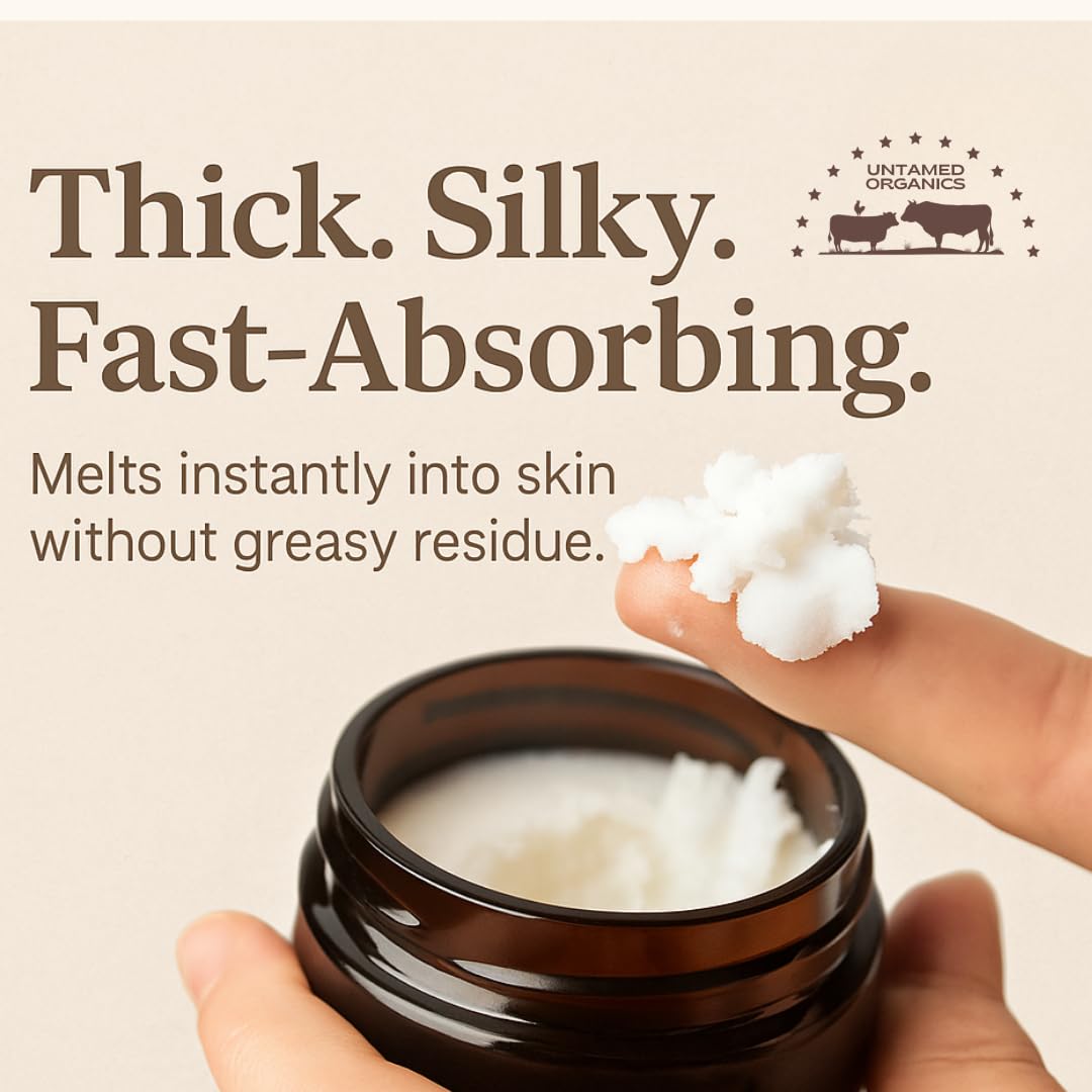 Untamed Organics Beef Tallow Balm application on hand