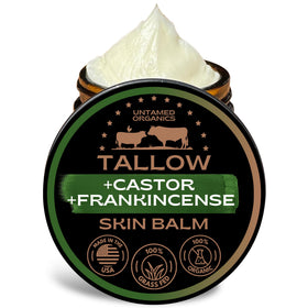 Untamed Organics Beef Tallow Balm front view with label