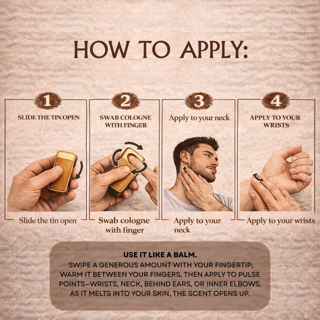 Untamed Organics Stonewood Tallow Solid Cologne lifestyle scene with outdoor background