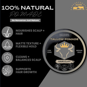 Untamed Organics Tallow Hair Clay application on hair