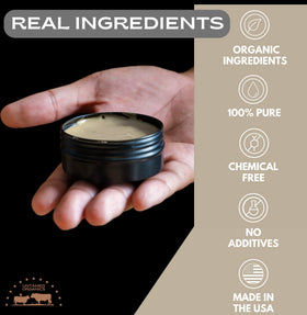 Untamed Organics Tallow Hair Clay in use on styled hair
