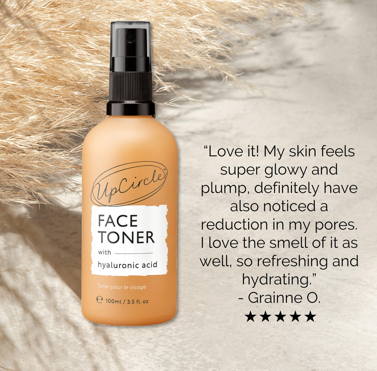 UPCIRCLE Face Toner 3.5oz lifestyle scene on bathroom shelf