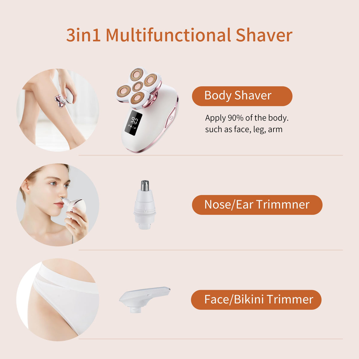 UPTARD Women's Electric Razor in lifestyle setting with grooming products