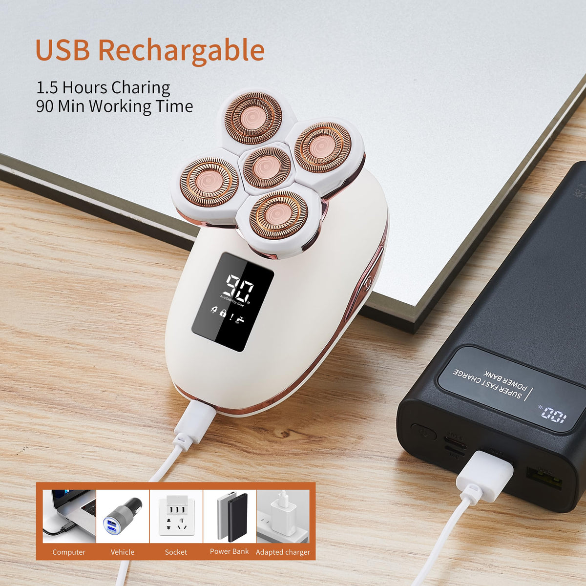 UPTARD Women's Electric Razor packaging with included accessories