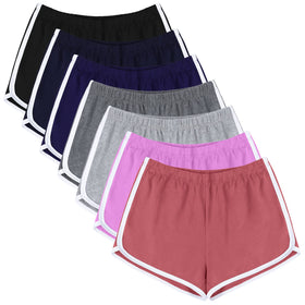URATOT 7 Pack Women's Cotton Shorts assorted colours front view