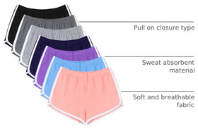 URATOT 7 Pack Womens Cotton Dolphin Booty Shorts folded neatly