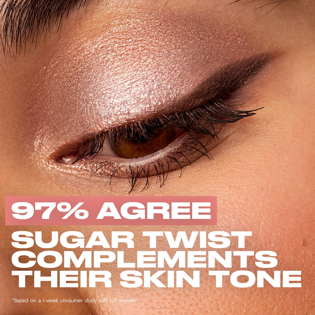 URBAN DECAY 24/7 Glaze On Duochrome Eyeshadow Pink Gold in natural light