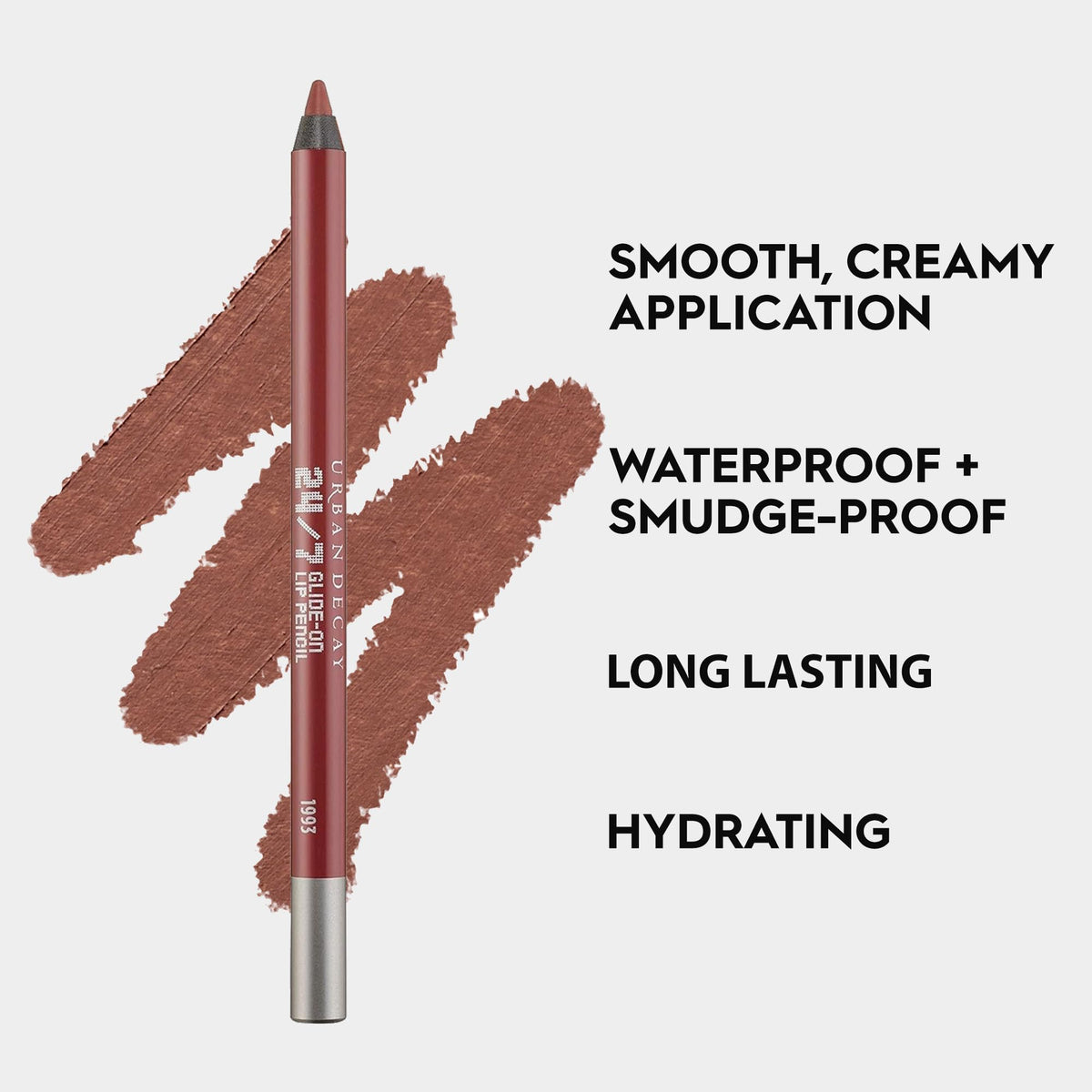 URBAN DECAY 24/7 Glide-On Lipliner Medium Brown swatch on skin