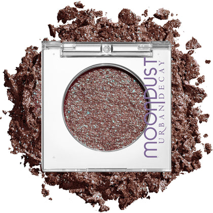 URBAN DECAY Moondust Red Eyeshadow front view with green sparkle