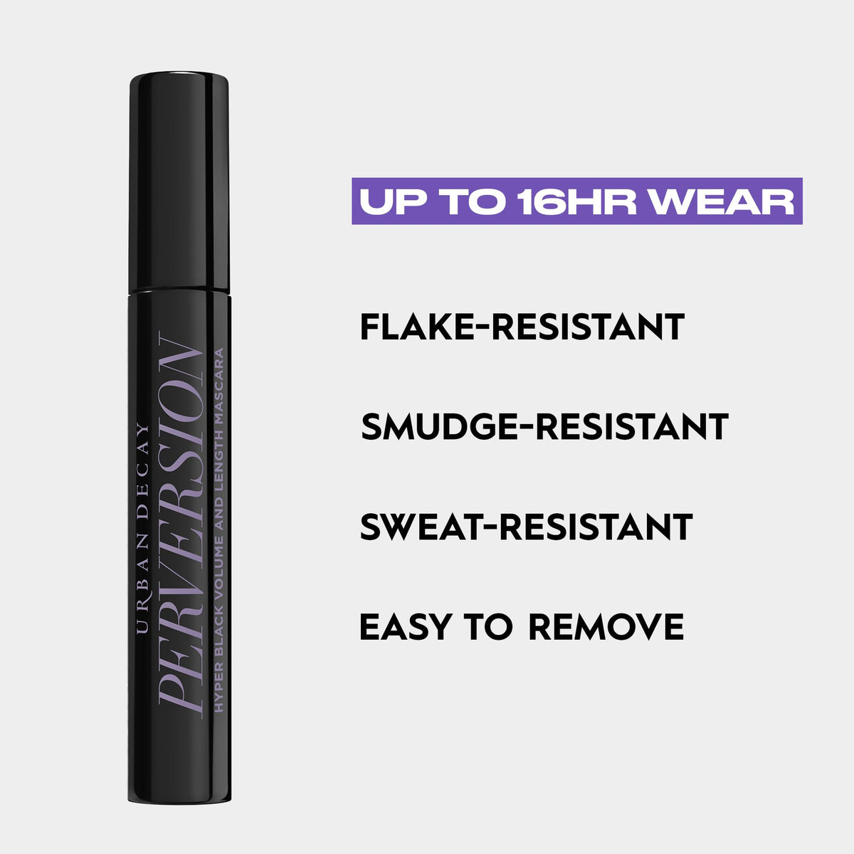 URBAN DECAY Perversion Mascara side view highlighting the brush
