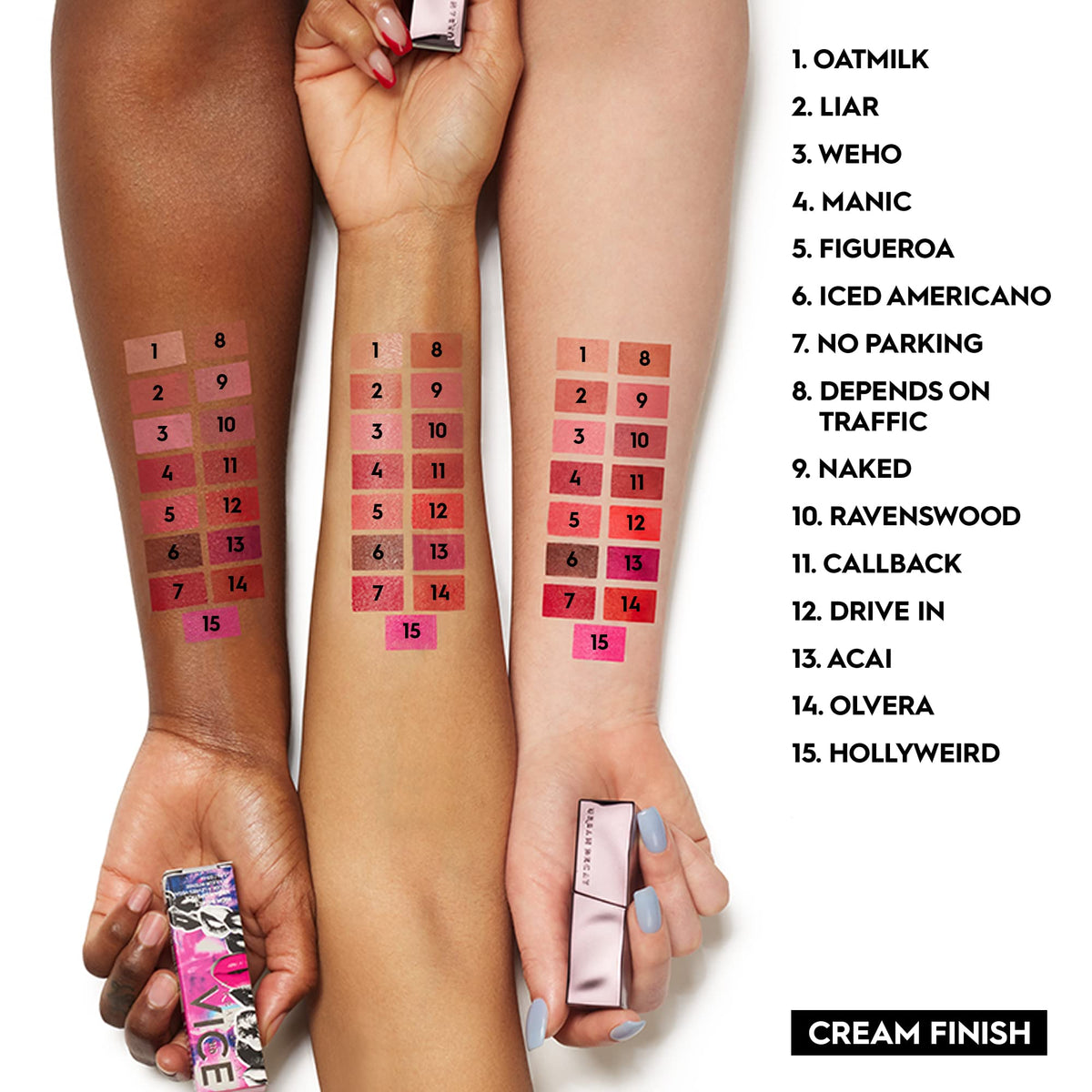 URBAN DECAY Vice Lipstick Bright Berry Fuchsia with lip pencil