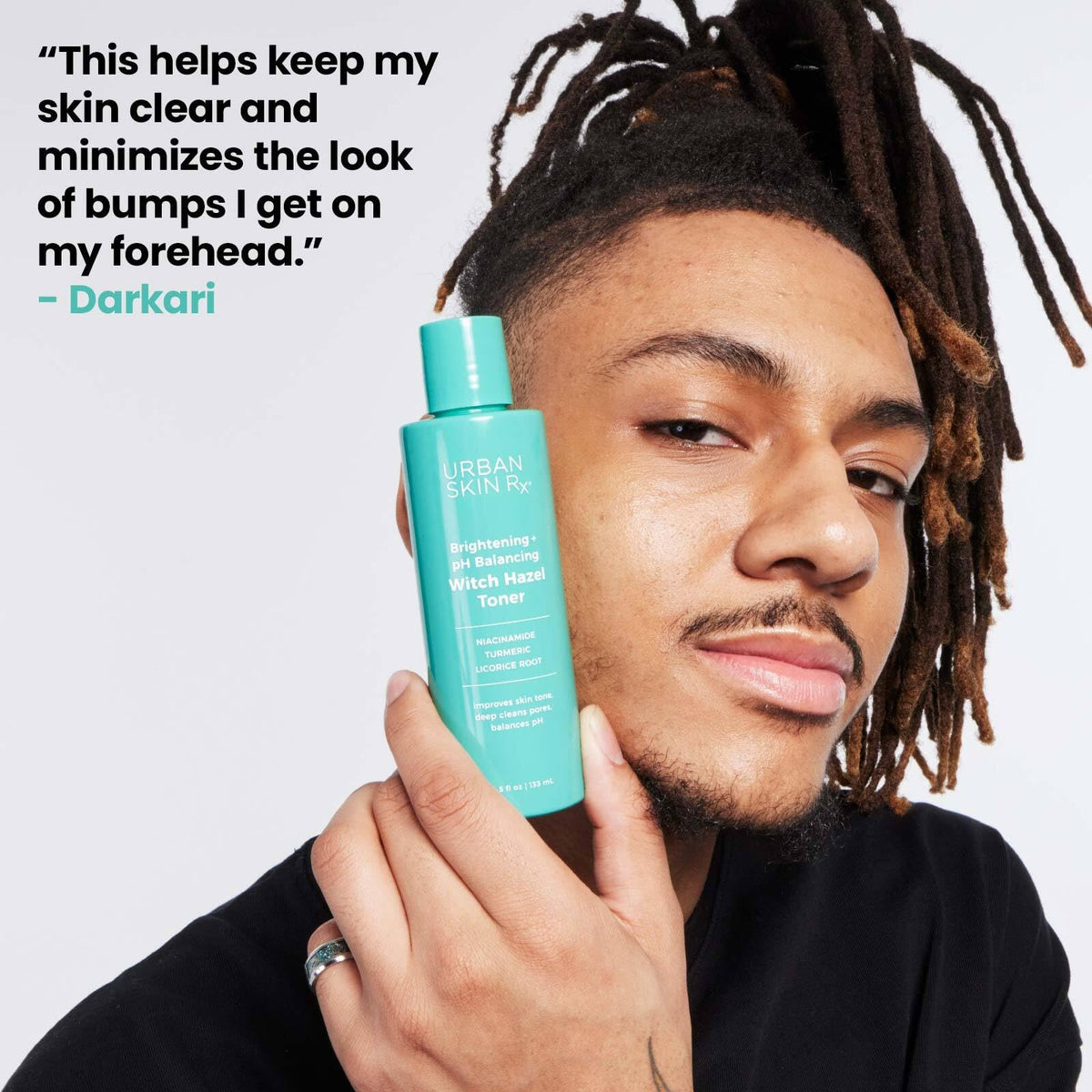 Urban Skin Rx Witch Hazel Brightening Toner in use on skin