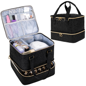 Uross Nail Polish Organizer Bag front view in black