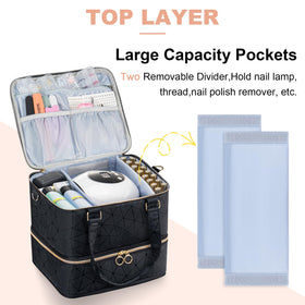 Uross Nail Polish Organizer Bag showing inner compartments
