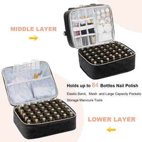 Uross Nail Polish Organizer Bag side view with handles