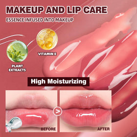 URQT Brightening Lip Serum 02# Sakura Blossom on lips