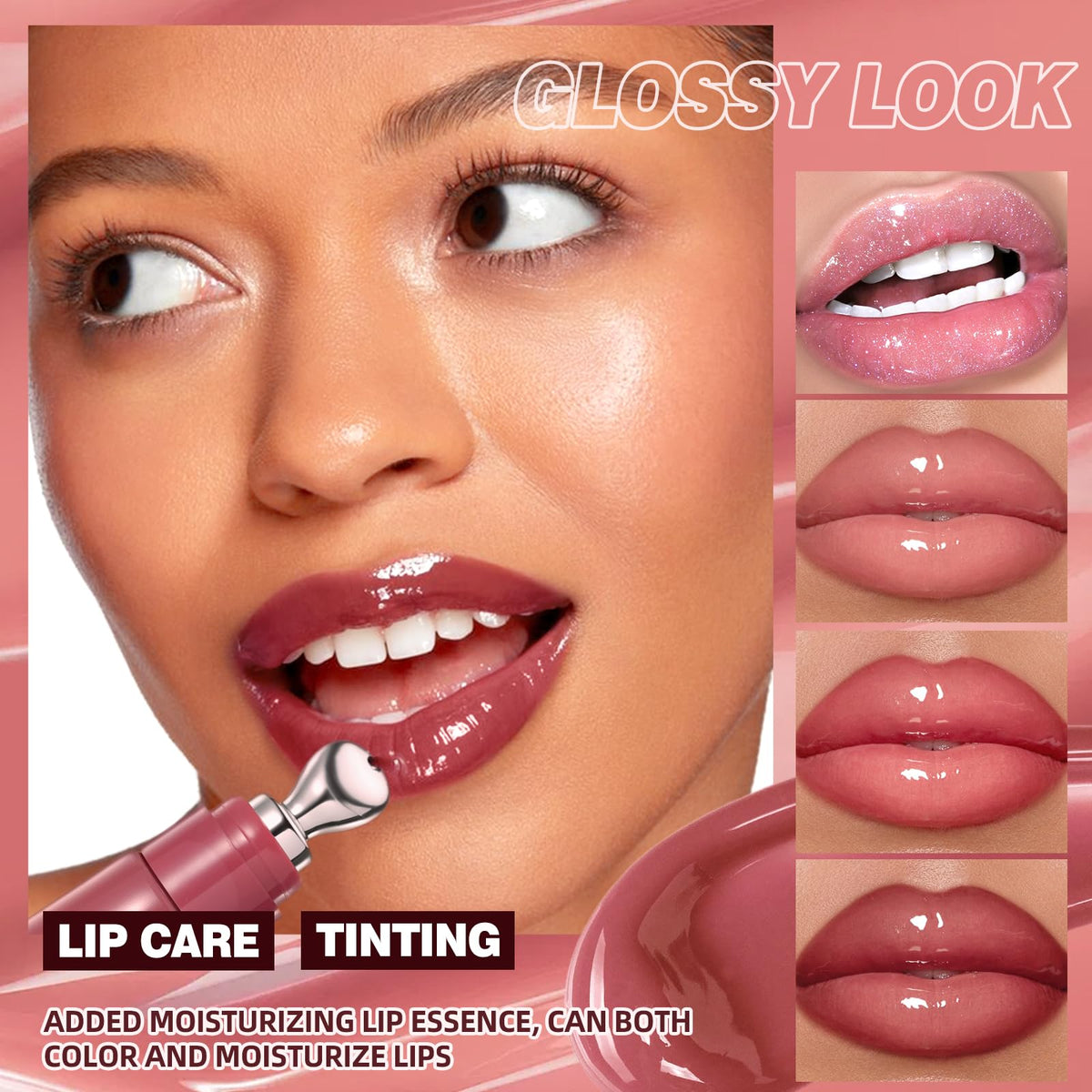 URQT Brightening Lip Serum 04# Red Bean application close-up