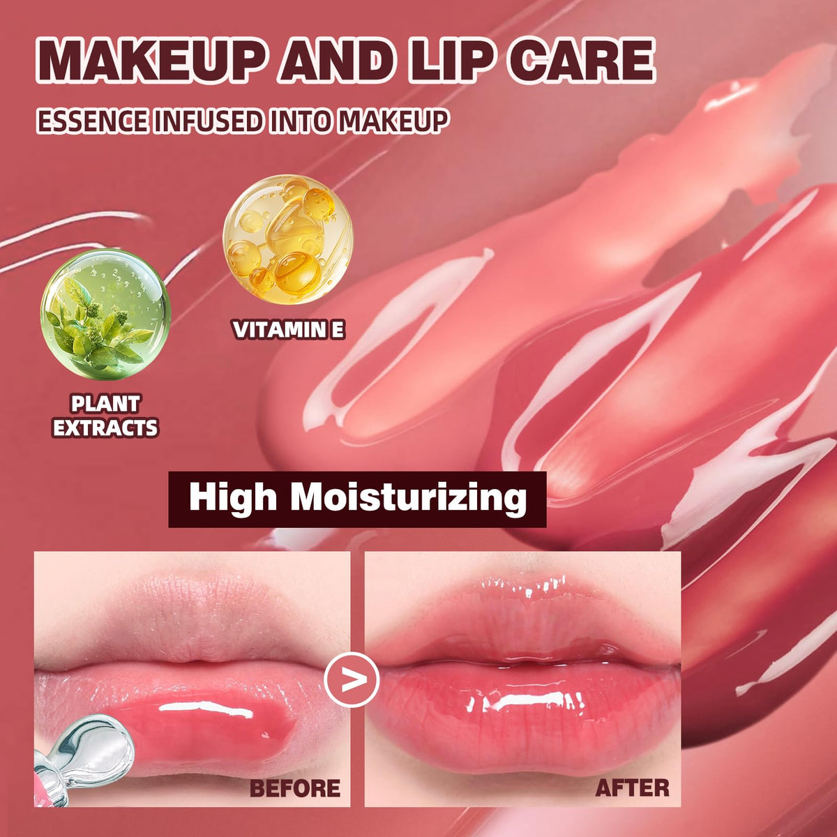 URQT Brightening Lip Serum 04# Red Bean swatch on lips