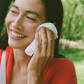 Ursa Major Essential Face Wipes in a travel setting