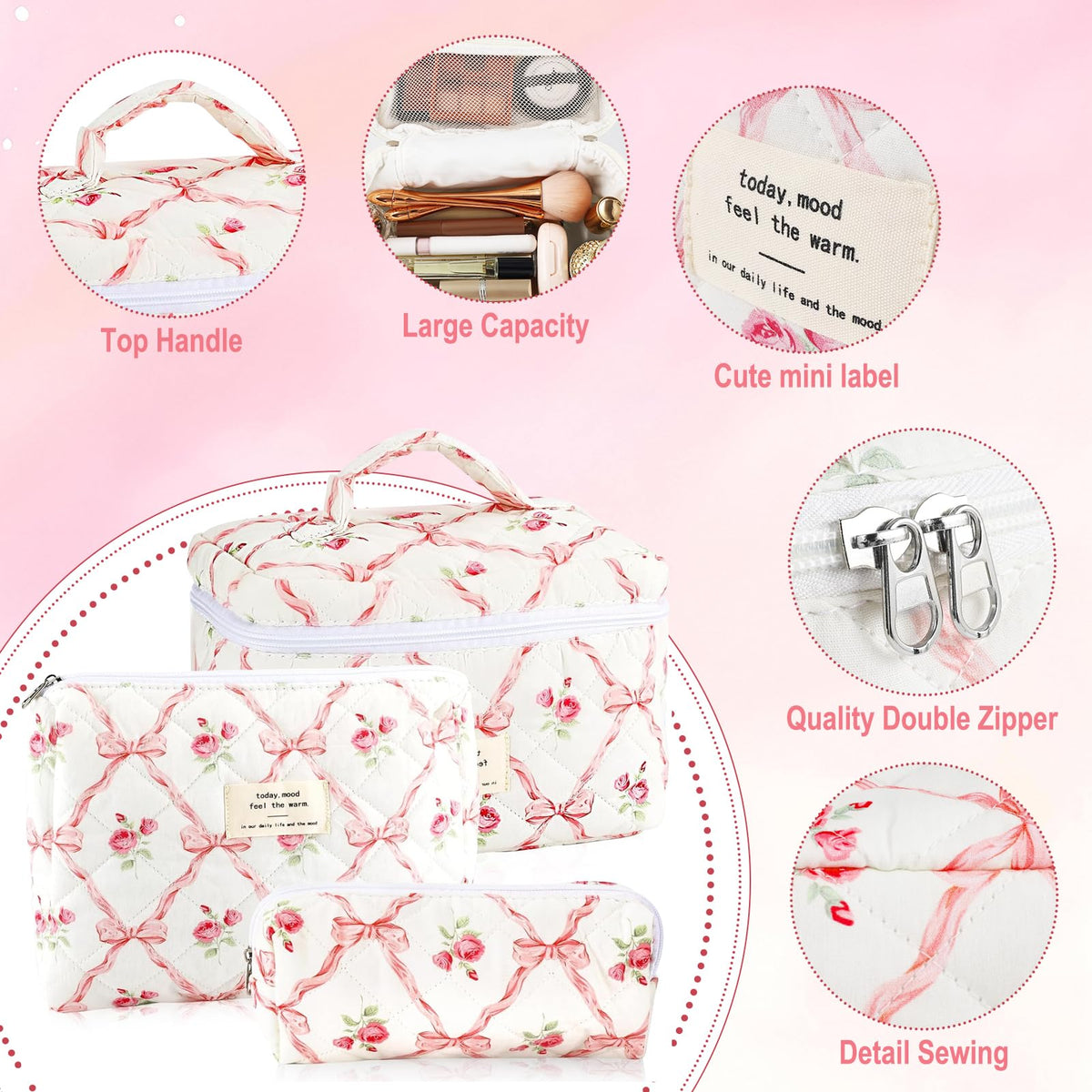 URSKYTOUS medium makeup bag filled with cosmetics
