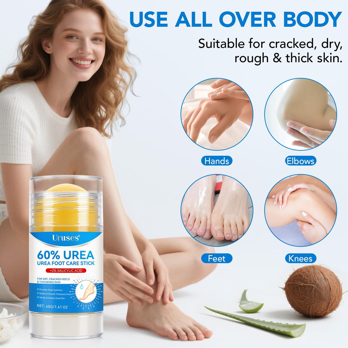 Uruses Urea Cream 60% texture on a hand