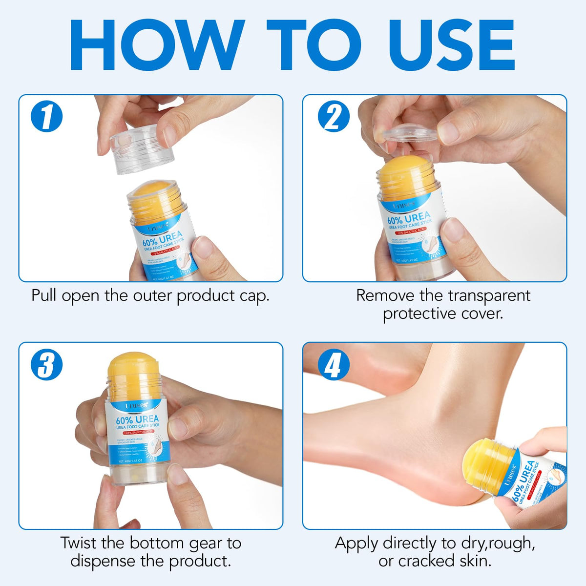 Uruses Urea Cream in hand with smooth skin background