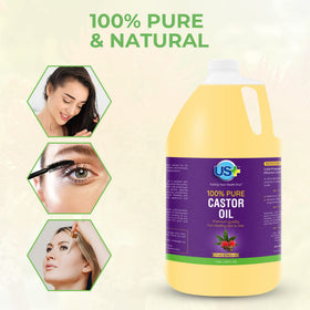 US+ Castor Oil Cold Pressed 1 Gallon with pouring spout