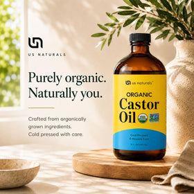 Us Naturals Organic Castor Oil 16 oz back view