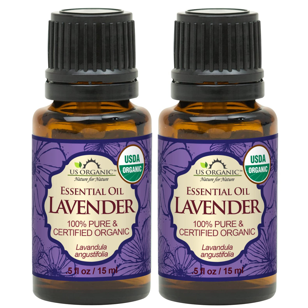 US Organic 100% Pure Lavender Essential Oil 15ml front view