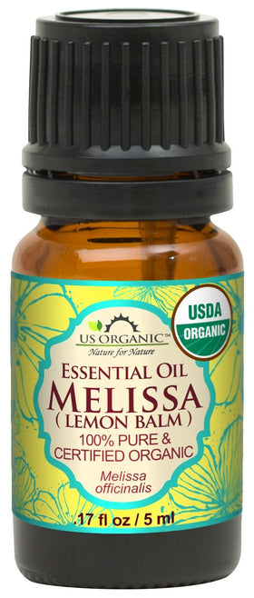 US Organic 100% Pure Melissa Essential Oil 5ml front view