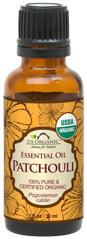 US Organic 100% Pure Patchouli Essential Oil 30ml front view