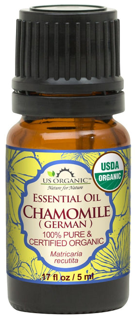 US Organic Blue Chamomile Essential Oil 5ml bottle front view