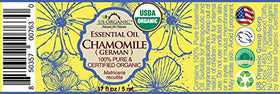 US Organic Blue Chamomile Essential Oil 5ml bottle with dropper
