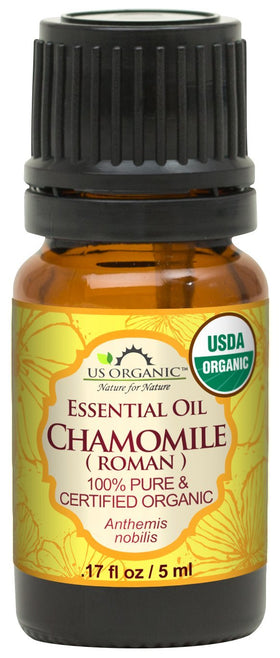 US Organic Chamomile Roman Essential Oil 5ml bottle front view