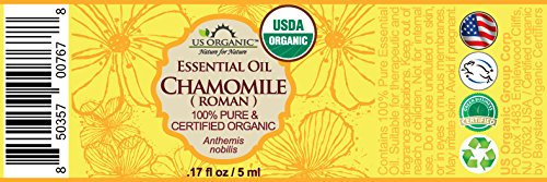 US Organic Chamomile Roman Essential Oil 5ml bottle with euro dropper