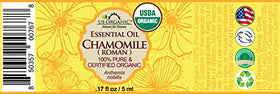 US Organic Chamomile Roman Essential Oil 5ml bottle with euro dropper