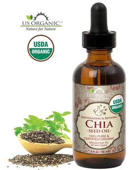 US Organic Chia Seed Oil packaging with label