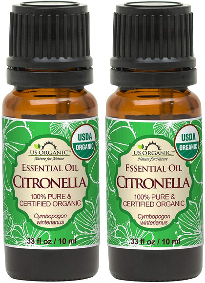 US Organic Citronella Essential Oil 10ml bottle front view
