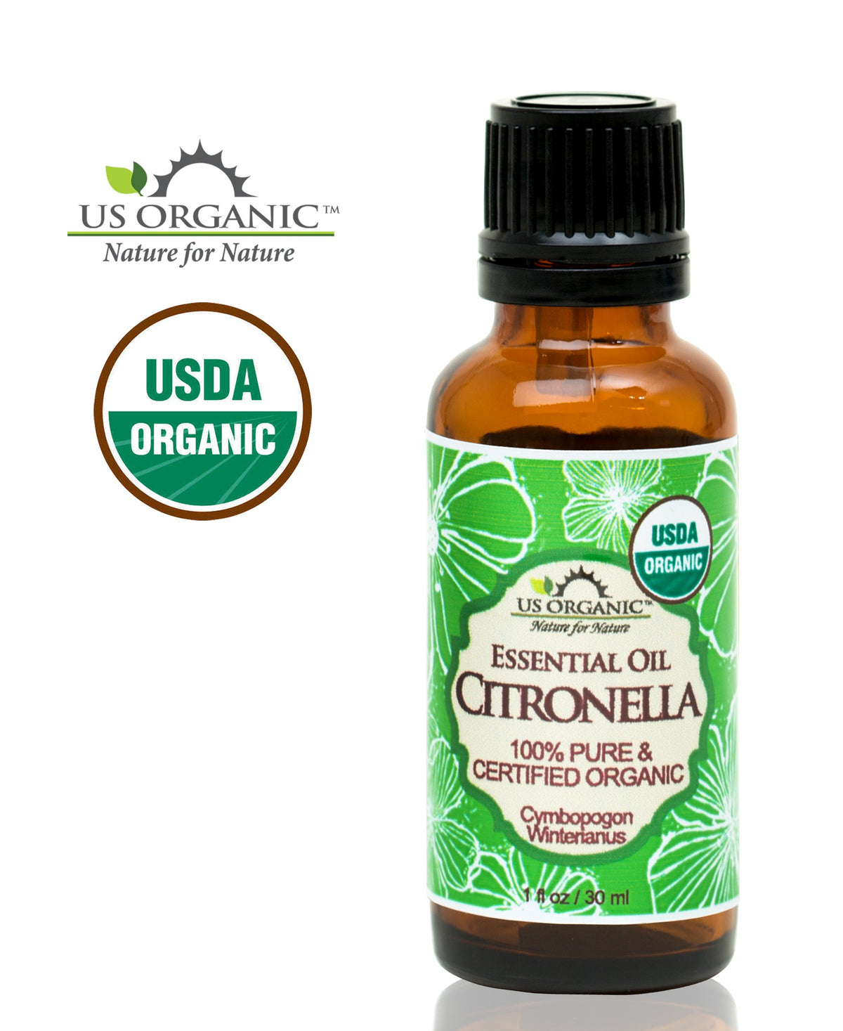 US Organic Citronella Essential Oil 30 ml with dropper