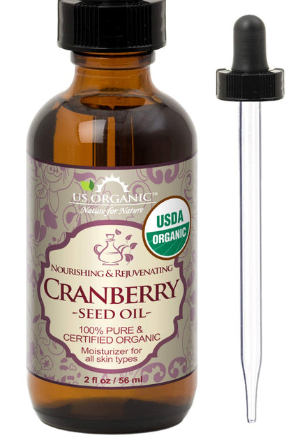 US Organic Cranberry Seed Oil 100% Pure 2 oz front view