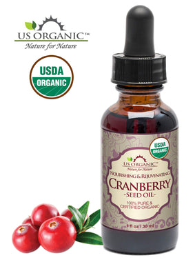 US Organic Cranberry Seed Oil 30ml with dropper in lifestyle setting