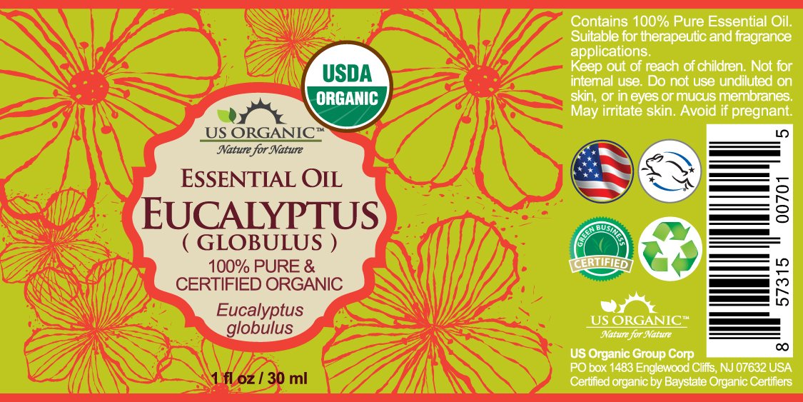 US Organic Eucalyptus Essential Oil 30ml with dropper