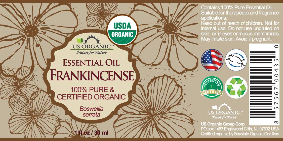 US Organic Frankincense Essential Oil packaging