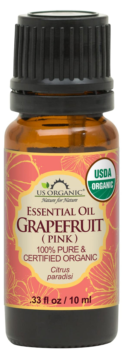 US Organic Grapefruit Pink Essential Oil 10ml front view
